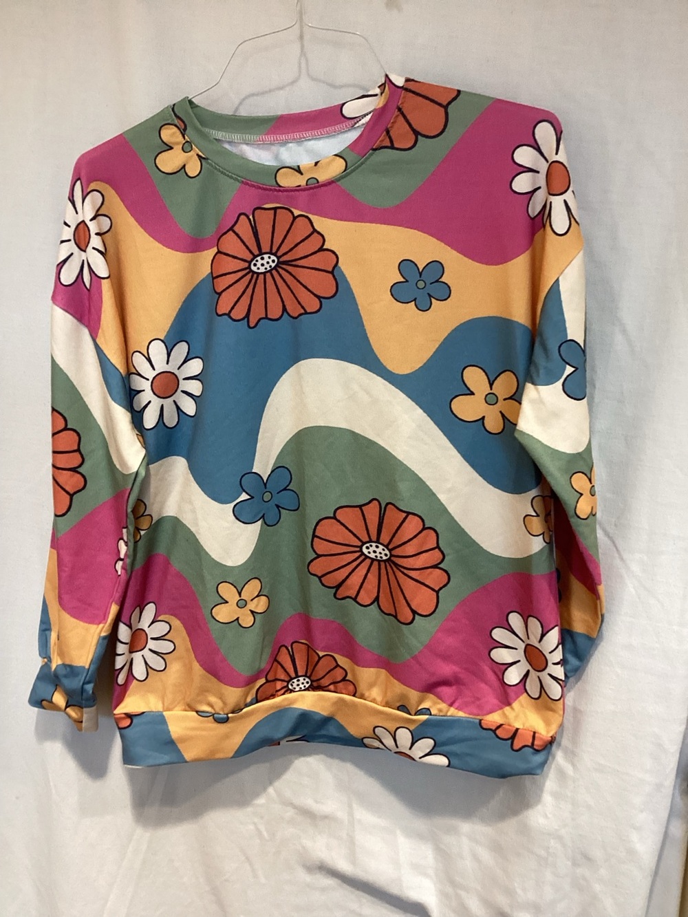 Floral Wave Long-Sleeve Top - Multicolor